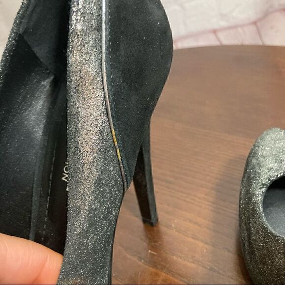 7 BCBGENERATION grey shimmery suede platform pumps - Picture 3 of 9